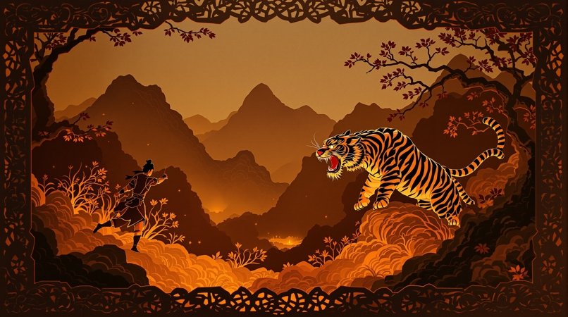 武松打虎皮影影视封面